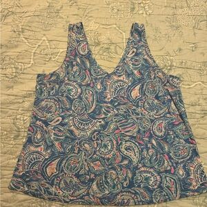 Lilly Pulitzer Gigi Top Zanzibar Blue Fish Kiss XXL